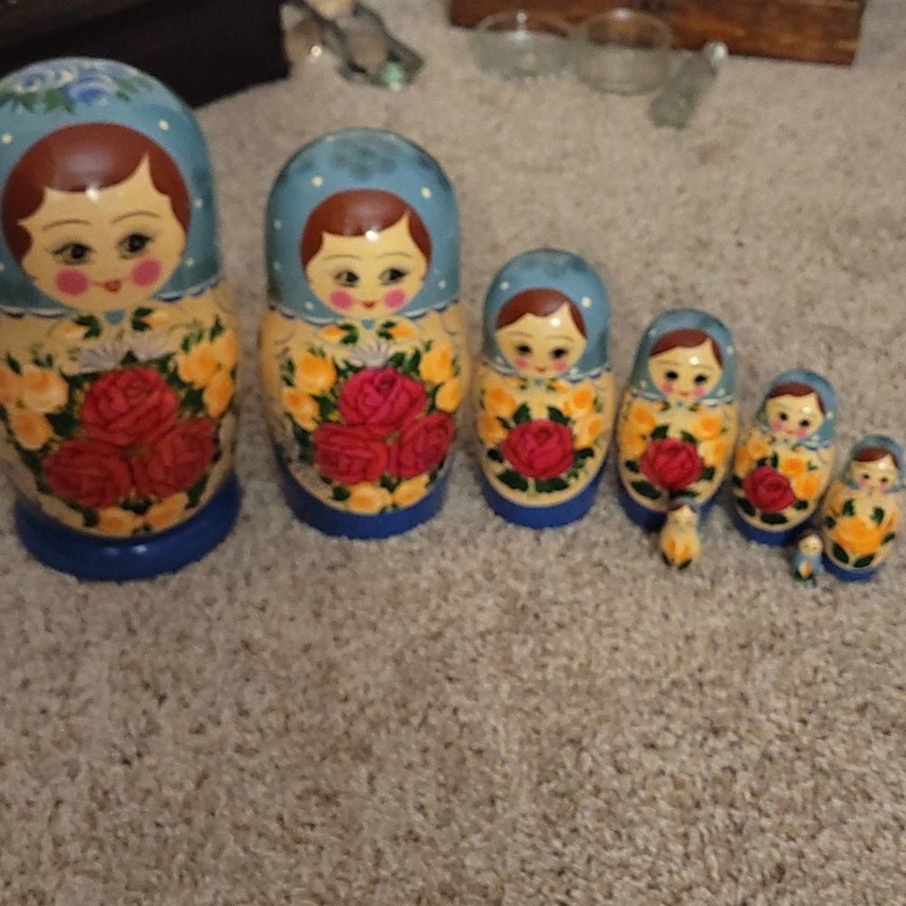 Huge Seminova matroyskas Unique Russian Nesting Dolls Babooshka Doll Set of 8  